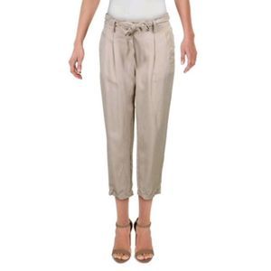 Maison Jules Lyocell Belted Cuffed Ankle Pants L